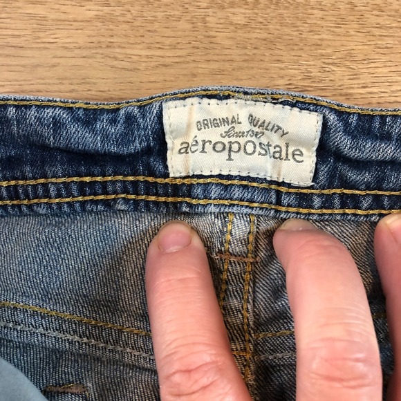 Aeropostale Chelsea Bootcut Jeans Women 7/8 Blue Low Rise Stretch Y2K Bling READ - Picture 6 of 9